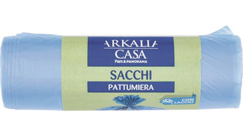 SACCO IMMONDIZIA CON LACCI 30LT 50X60CM AZZURRI 20 PEZZI