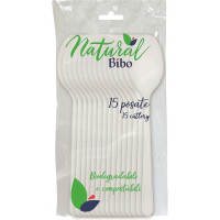 CUCCHIAI BIANCHI BIOPLASTICA 15 PEZZI