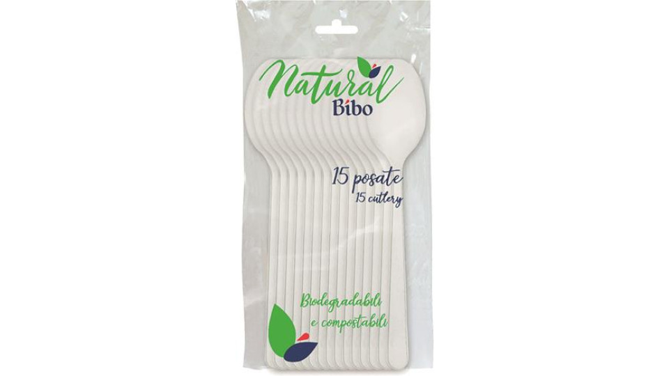 CUCCHIAI BIANCHI BIOPLASTICA 15 PEZZI