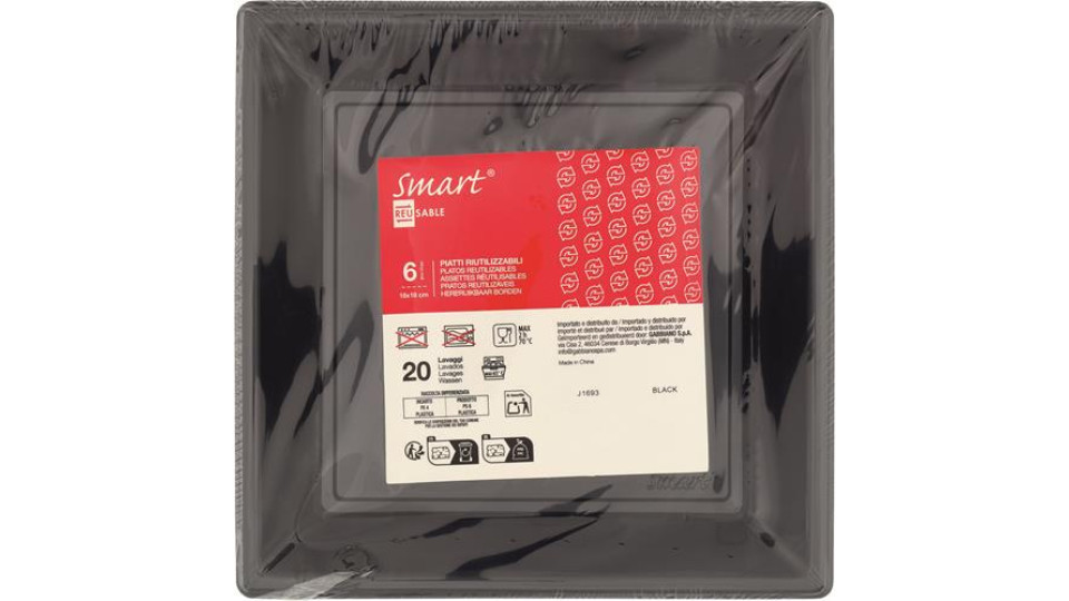 PIATTI REU MED18X18CM BLACK