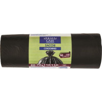 SACCO IMMONDIZIA CONDOMINIALE CON LACCI 110LT NERO 70X110CM 20 PEZZI