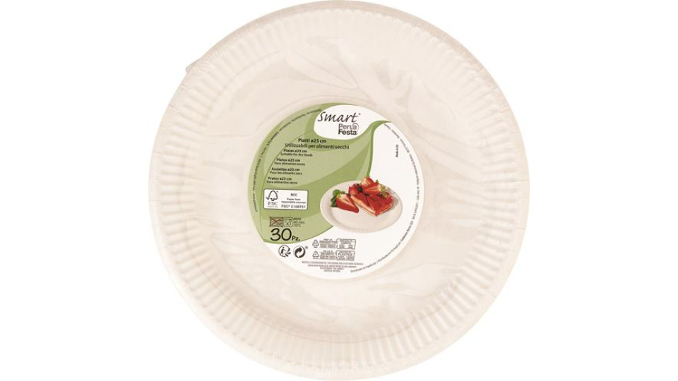 PIATTI 23CM BIANCO N/ACCOP 30 PEZZI