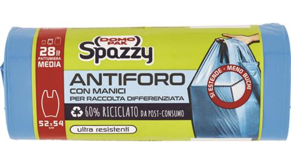 DOMOPAK SPAZZY ANTIFORO CON MANIGLIE BLU 52X54CM 28LT 20PZ
