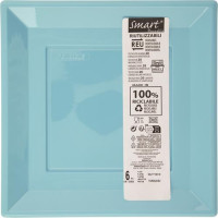 PIATTI REU 23X23TURCHESE 6 PEZZI