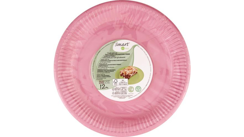 PIATTI 23CM ROSA 12 PEZZI