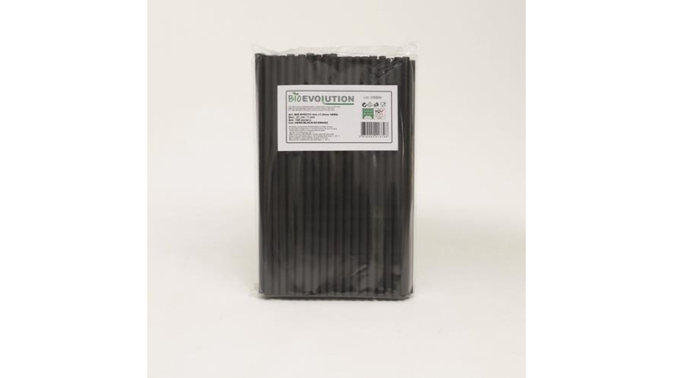 CANNUC BIODEGRADABILI BIOCOMPOSTABILI NERO 210MM X 7,0MM DRITTE