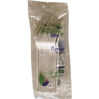 FORCHETTE BIANCHE BIOPLASTICA 15 PEZZI