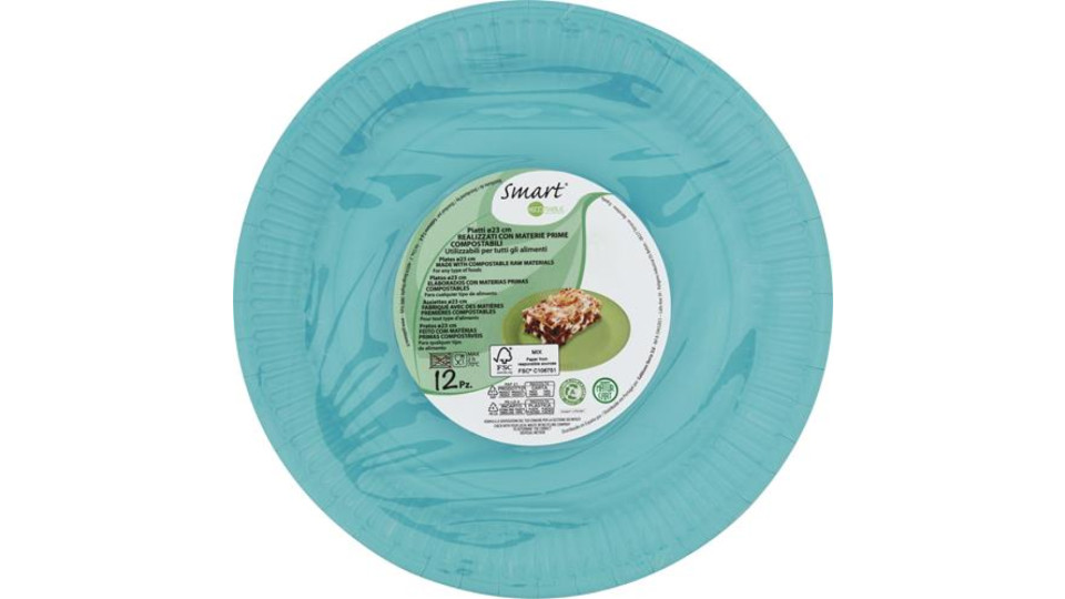 PIATTI 23CM AZZURRI 12 PEZZI