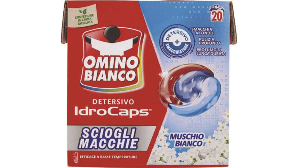 DETERSIVO LAVATRICE PREDOSATO IDROCAPS SCIOGLIMACCHIE 20 LAVAGGI