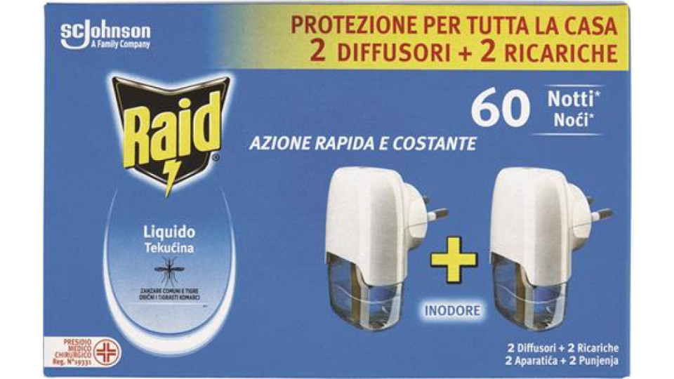 INSETTICIDA ELETTRICO LIQUIDO 60 NOTTI BIPACK