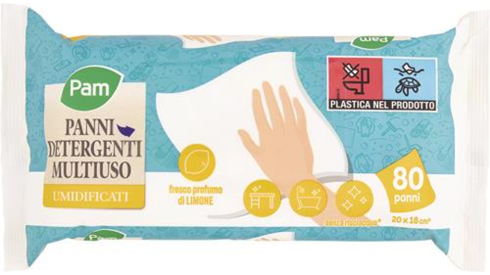 SALVIETTE UMIDIFICATE MULTIUSO 80 PEZZI