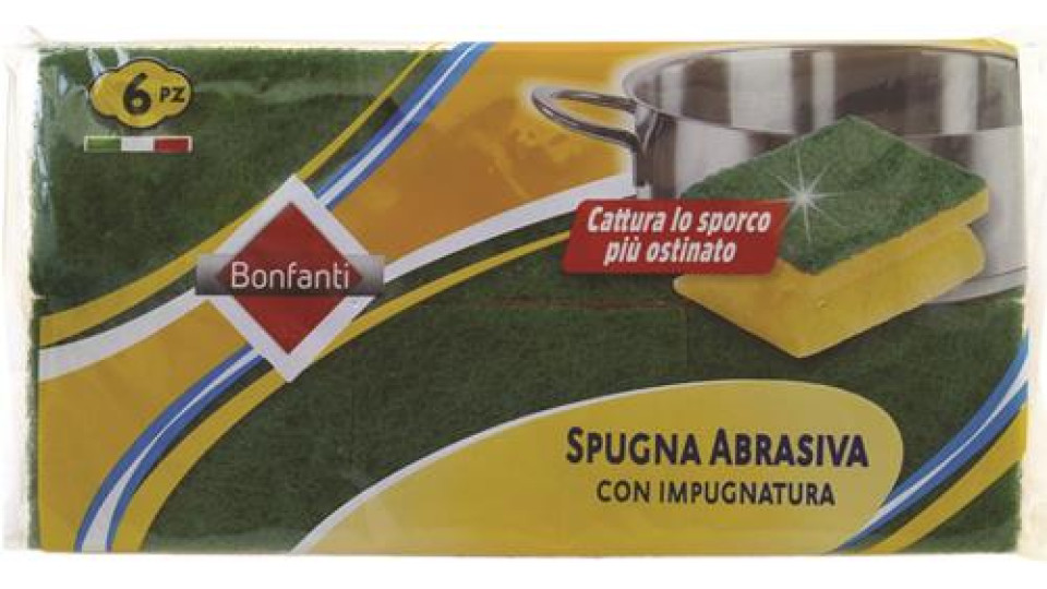 SPUGNA ABRASIVA CON IMPUGNATURA MISURA SINGOLA SPUGNA 9 X 6,8 X 4,2 CM