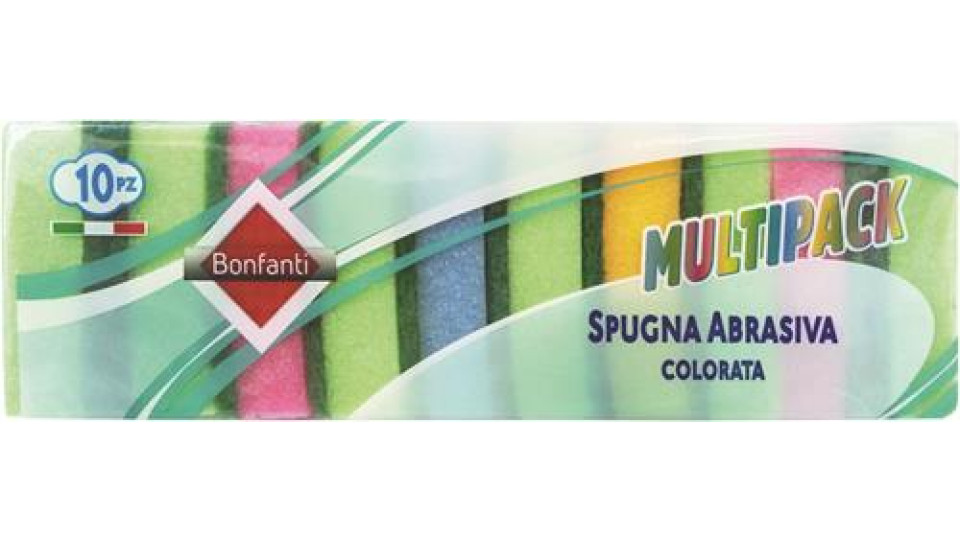 SPUGNA ABRASIVA COLORATA MISURA SINGOLA SPUGNA 2,8 X 6 X 9 CM