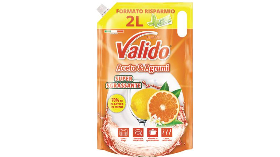 DETERSIVO PIATTI AGRUMI ECORICARICA 2000ML