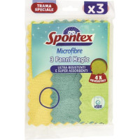 SPONTEX PANNI MAGIC 3 PANNI - DIMENSIONI: 20,5 X 22 CM COMPOSIZIONE: 70% POLIESTERE, 17% POLIAMMIDE, 13% POLIURETANO