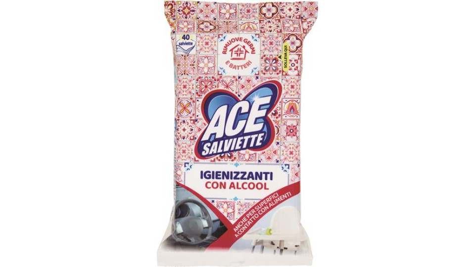 SALVIETTE IGIENIZZANTI CON ALCOOLX40
