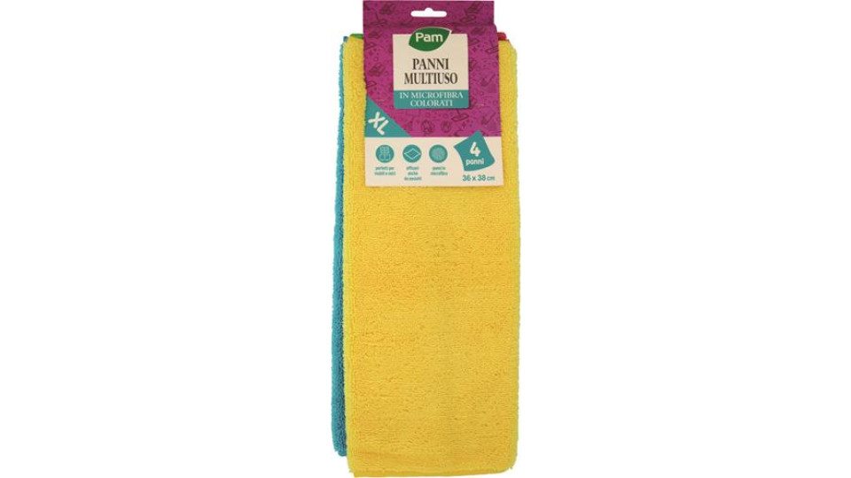 PANNI MICROFIBRA COLORATI XL 36X38CM 4 PEZZI