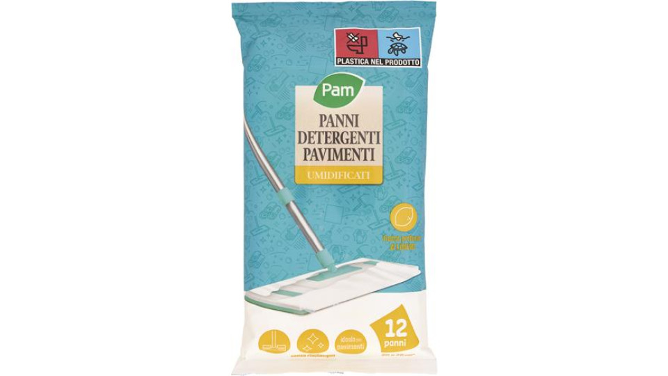 SALVIETTE UMIDIFICATE PAVIMENTI 12 PEZZI