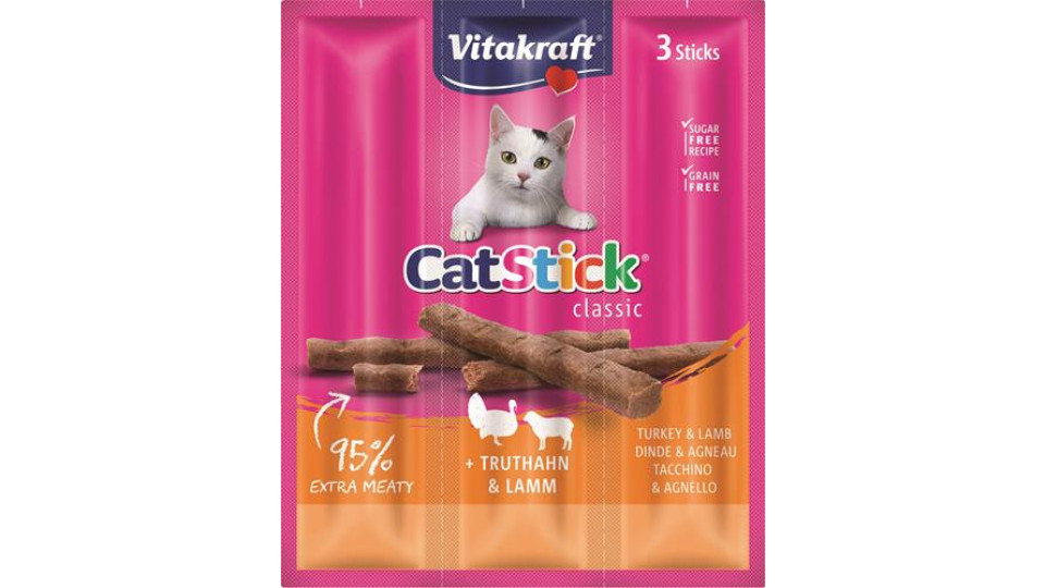 CAT STICK MINI TACCHINO E AGNELLO G 18 X3