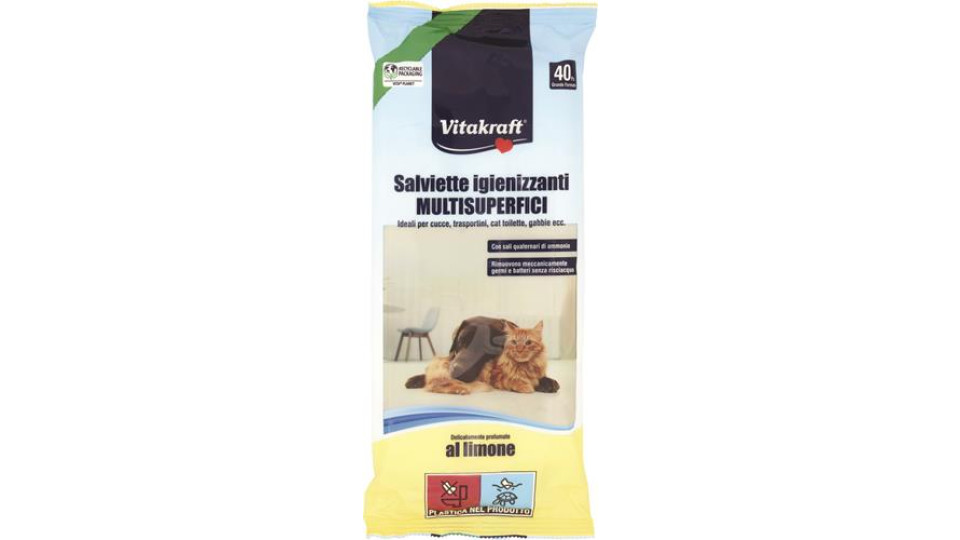 SALVIETTE IGENIZZANTI VITAKRAFT MULTISUPERFICI 40PZ
