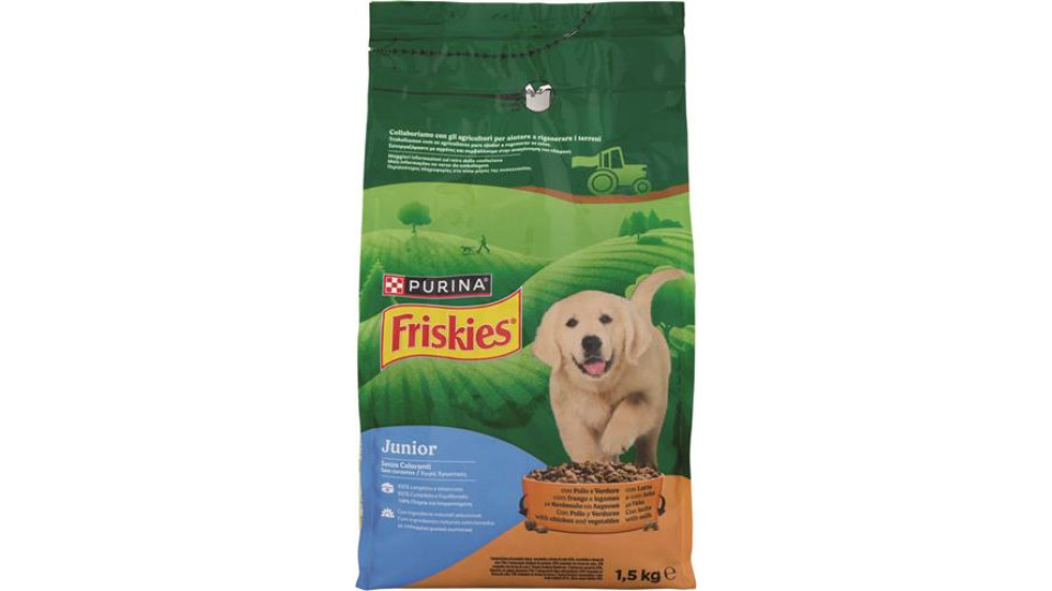 FRISKIES JUNIOR CROCCHETTE PER CANI CON POLLO E VERDURE E LATTE