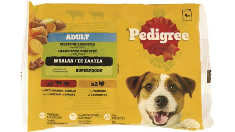 ALIMENTO PER CANI POUCH AGNELLO E CAROTE/TACCHINO E CAROTE IN SALSA G100X4
