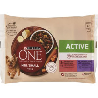 ALIMENTO SECCO CANE ONE ACTIVE MANZO E ANATRA IN SALSA GR85X4