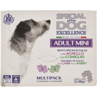 SPECIAL DOG EXCELLENCE BUSTE MULTIPACK MINI ADULT AGNELLO E CONIGLIO GR100X12