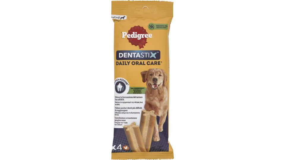ALIMENTO PER IGENE DENTI DEL CANE PED DENTASTIX LARGE X4 154GR