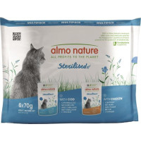 ALMO NATURE MULTIPACK HOLISTIC FUNCTIONAL 6X70G - STERILISED CON MERLUZZO E STERILISED CON POLLO