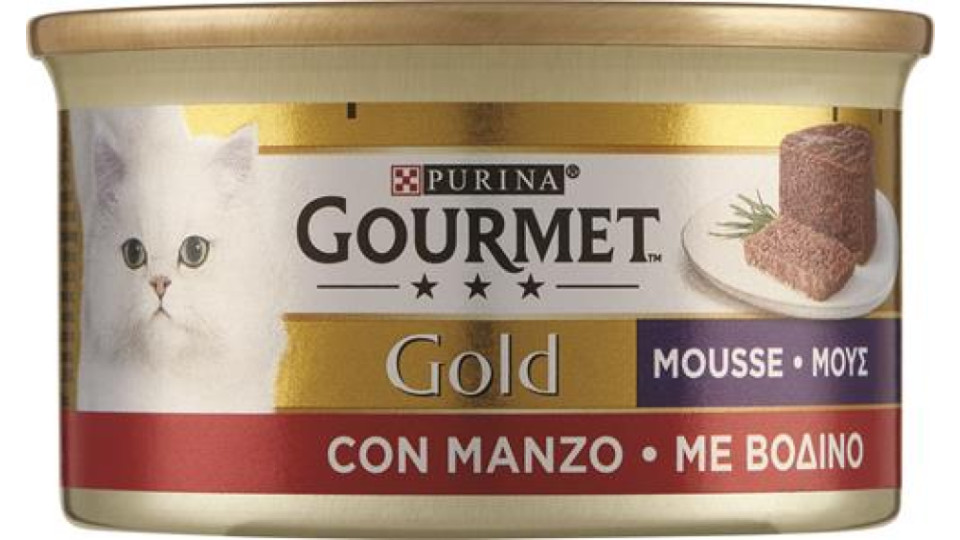GOURMET GOLD MOUSSE CIBO UMIDO PER GATTI CON MANZO