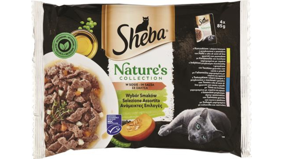 ALIMENTO UMIDO PER GATTO SHEBA SELEZIONE MISTA IN SALSA 4X85GR