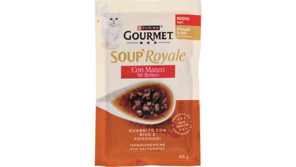 GATTO UMIDO ZUPPA ROYALE MANZO 45GR