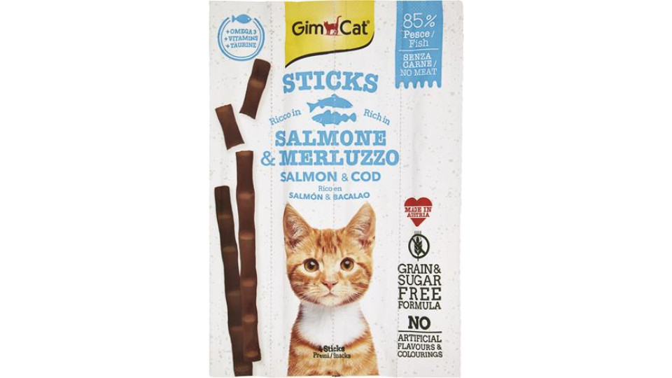 GIMCAT STICK CON SALMONE E MERLUZZO