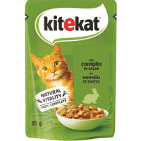 ALIMENTO UMIDO PER GATTO BUSTA KITEKAT CONIGLIO IN SALSA DA 85GR