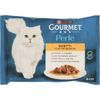 GOURMET PERLE DUETTI CIBO UMIDO PER GATTI CON 4X85G