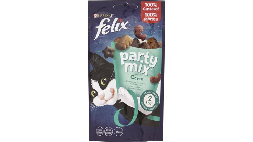 FELIX PARTY MIX OCEAN SNACKS GATTO CON SALMONE, MERLUZZO E TROTA
