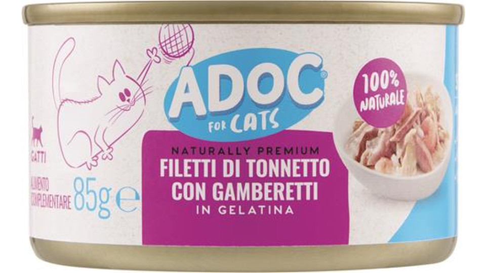 TONNO E GAMBERI AL NATURALE PER GATTO
