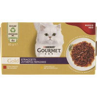 ALIMENTO UMIDO GATTO STRACCETTI MANZO E POLLO GR85X4