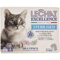 LECHAT EXCELLENCE BUSTE MULTIPAC STERILISED ANATRA E CONIGLIO GR100X12