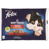 FELIX LE GHIOTTONERIE CIBO UMIDO PER GATTI CON MANZO E POLLO 4X85 G