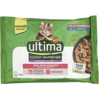 ULTIMA CAT WET EXPERT NUTRITION BENESSERE DIGESTIVO SALMONE & TONNO G 70X4