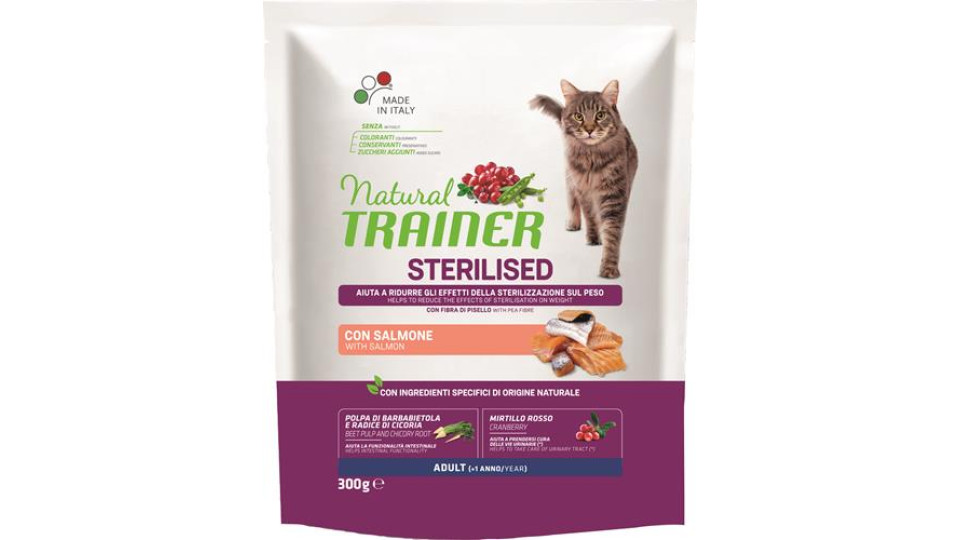 TRAIN CAT NAT CAT ADULT STERILISED WITH SALMON GR 300