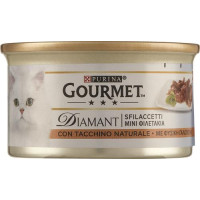 ALIMENTO UMIDO PER GATTO GOURMET DIAMANT SFILACCETTI CON TACCHINO SAPORITO 85G