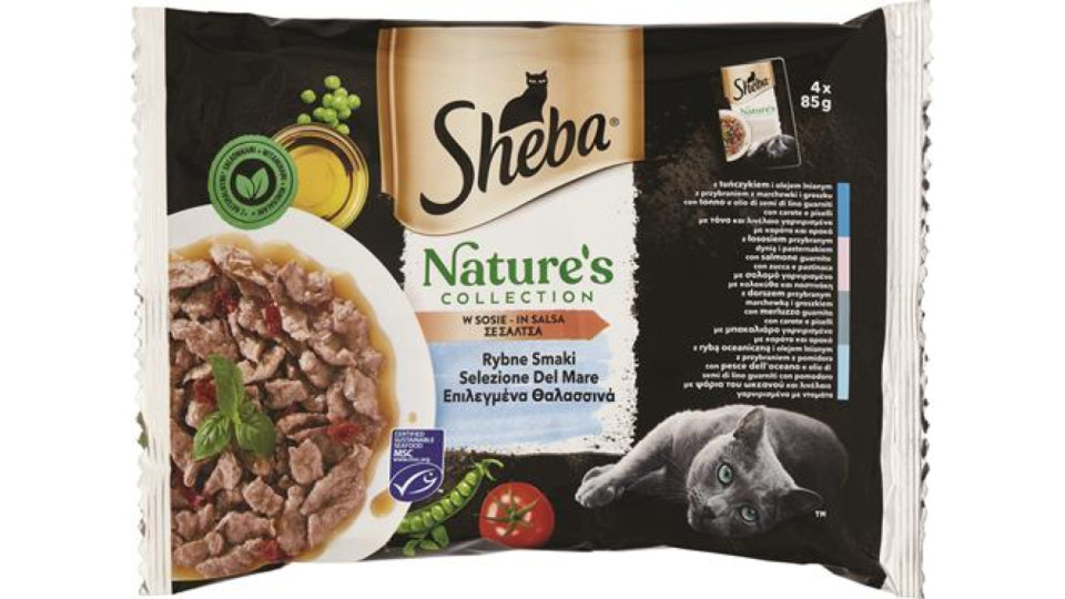 ALIMENTO UMIDO PER GATTO SHEBA SELEZIONE DEL MARE IN SALSA 4X85GR