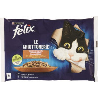 FELIX LE GHIOTTONERIE CIBO UMIDO PER GATTI CON CONIGLIO E AGNELLO 4X85 G