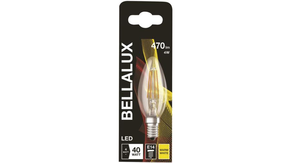 LAMPADINA LED A CANDELA 4W=40W ATTACCO E14 COLORE BIANCO CALDO