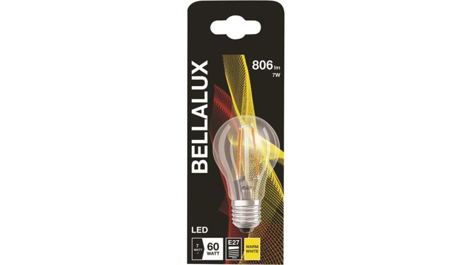 LAMPADA LED ATTACCO E27 BIANCO CALDO TRASPARENTE 7W=60W