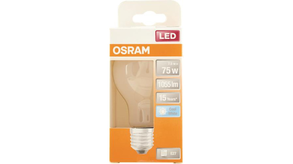 LAMPADINA LED A GOCCIA 7.5W=75W ATTACCO E27 COLORE BIANCO CALDO