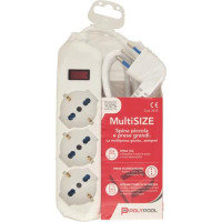 PRESA MULTIPLA CON INTERRUTTORE 3 USCITE BIVALENTI 10/16A 2P+T.